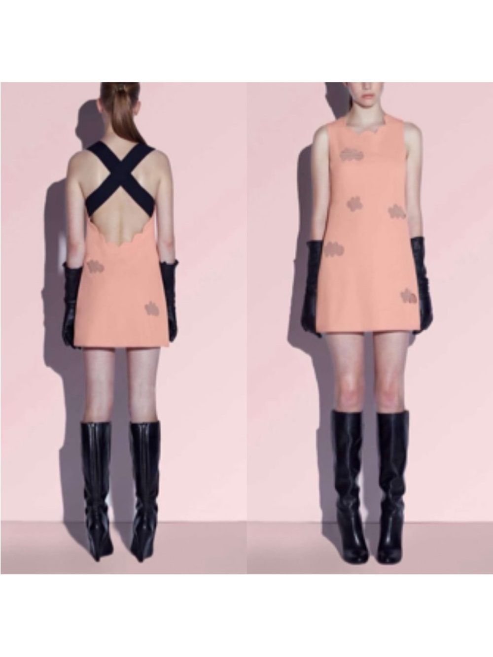 New Three Floor cross back sheer clouds dress size 2